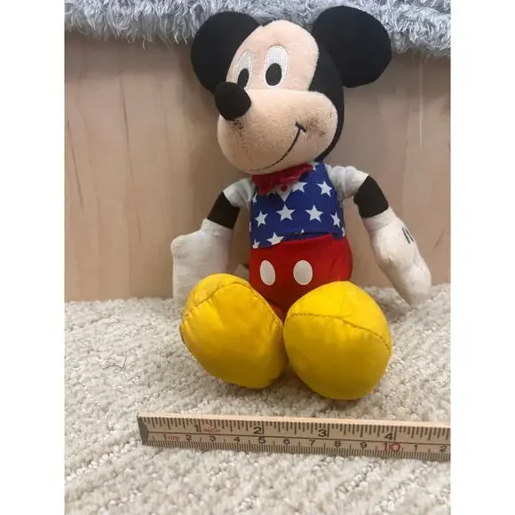Disney Mickey Mouse Plush Patriotic Outfit Stars Stripes Just Play 9” - Picture 2 of 7